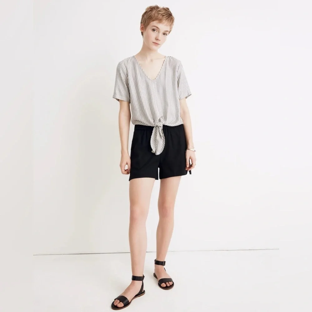 Madewell Women’s High Rise Pull On Shorts in Black Size L - Picture 2 of 14